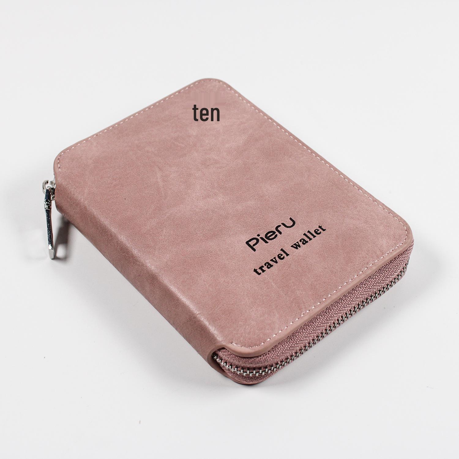 

2024 RFID Защита от кражи Молния Держатель для паспорта: Многофункциональный органайзер для путешествий розовый