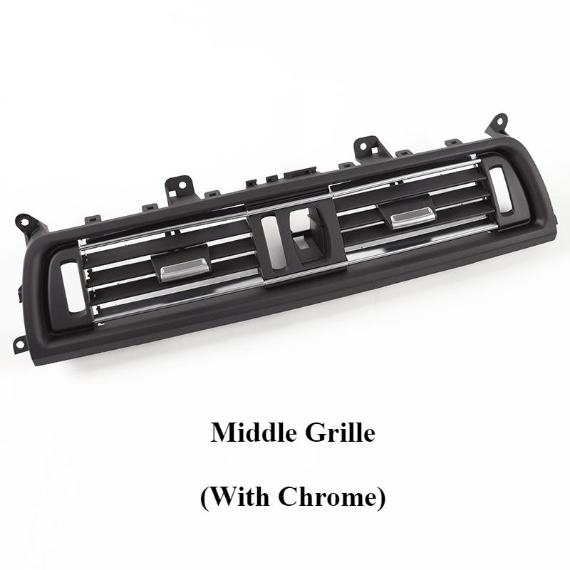 LHD Central Rear AC Conditioner Chromed Air Vent Grille Outlet Panel for BMW 5 Series F10 F11 F18 2010-2017