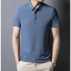 Ice Silk POLO Shirt Men's Lapel Loose Markless T-shirt High-end Business Casual Short-sleeved Top