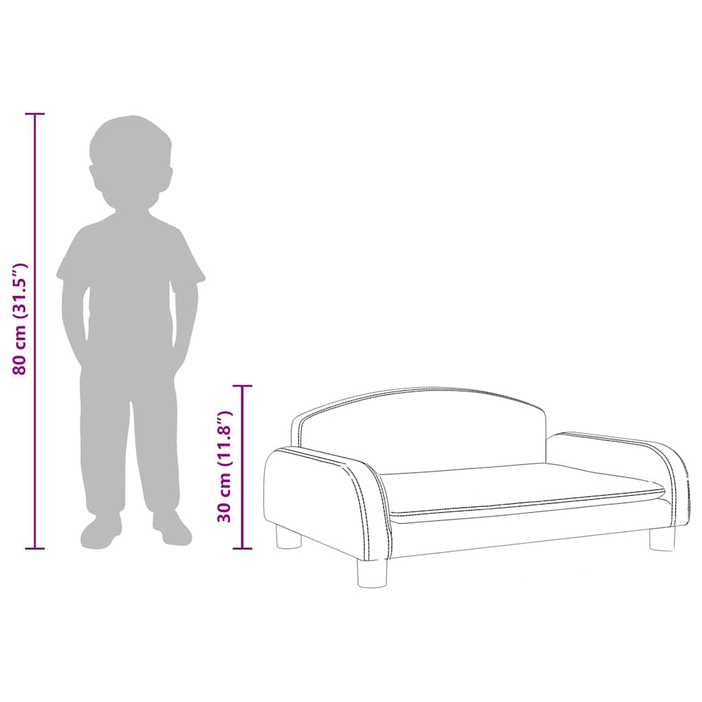 Kids  Sofa Cream 70 x 45 x 30 cm Fabric
