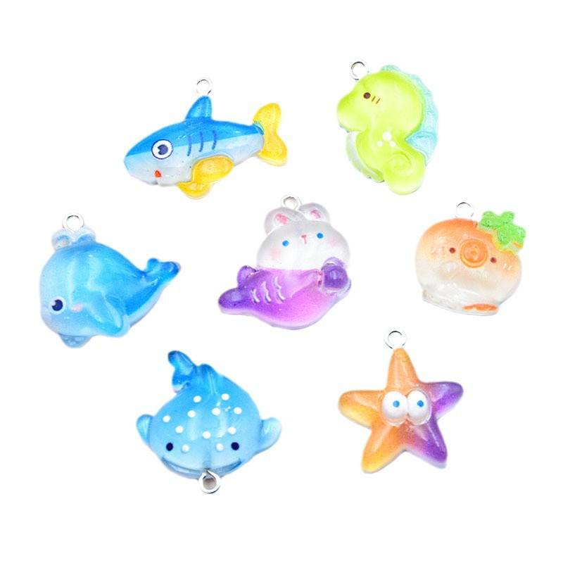 Ocean Series Resin Keychain: Whale, Octopus, Dolphin, Starfish, Mermaid Jewelry Accessories
