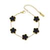 18K Gold-Plated Stainless Steel Five-Leaf Clover Bracelet with Mother-of-Pearl for Women
