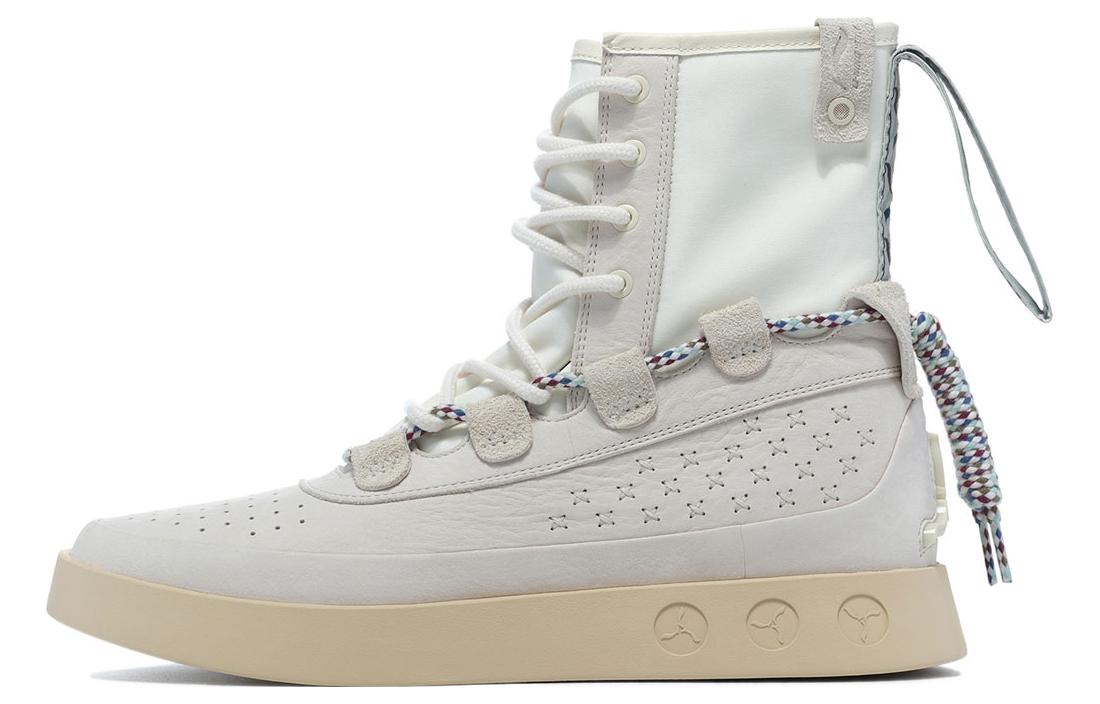 LI NING 1990 Wandering Collection Abrasion Resistant High top Skateboard Shoes Men s White ALFS197-1 43