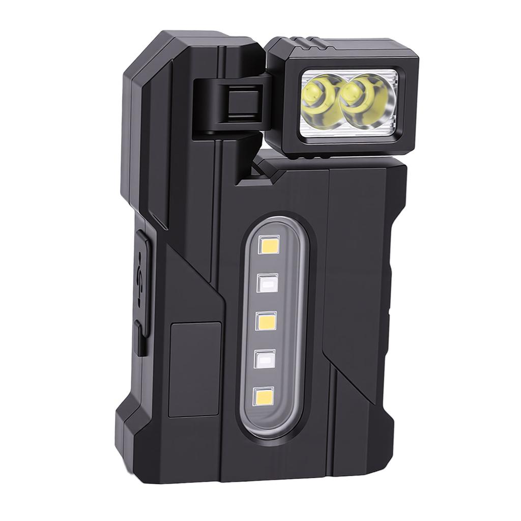 Pocket Flashlight 180 Deg Rotating Head Magnetic Rechargeable Mini Flashlight Work Light with Digital Display for