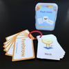 Montessori Toys for Children Early Learning English Flash Cards Educational Toys Kids Cognition Word Card Shape Animal Color Toy