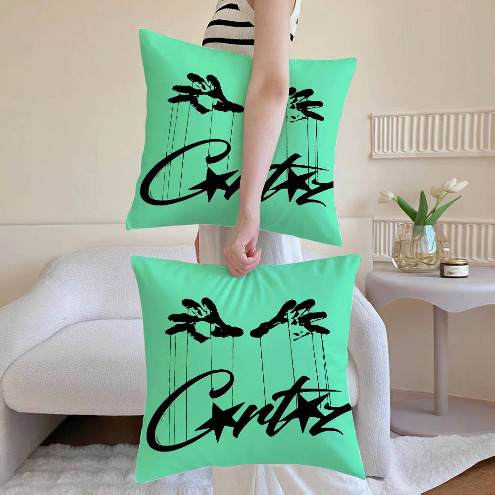 Anime C-Corteiz Pillow Case Sofa and Living Room Decorative Cushion Covers Dust-proof and Mite-proof Invisible Zipper