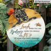 2D Flat Printed Round Aluminum Sign, Inspirational Sea Turtle Metal Wall Decor - "Laugh When You Can Apologize" Quote-Nautical Decor, Perfect for