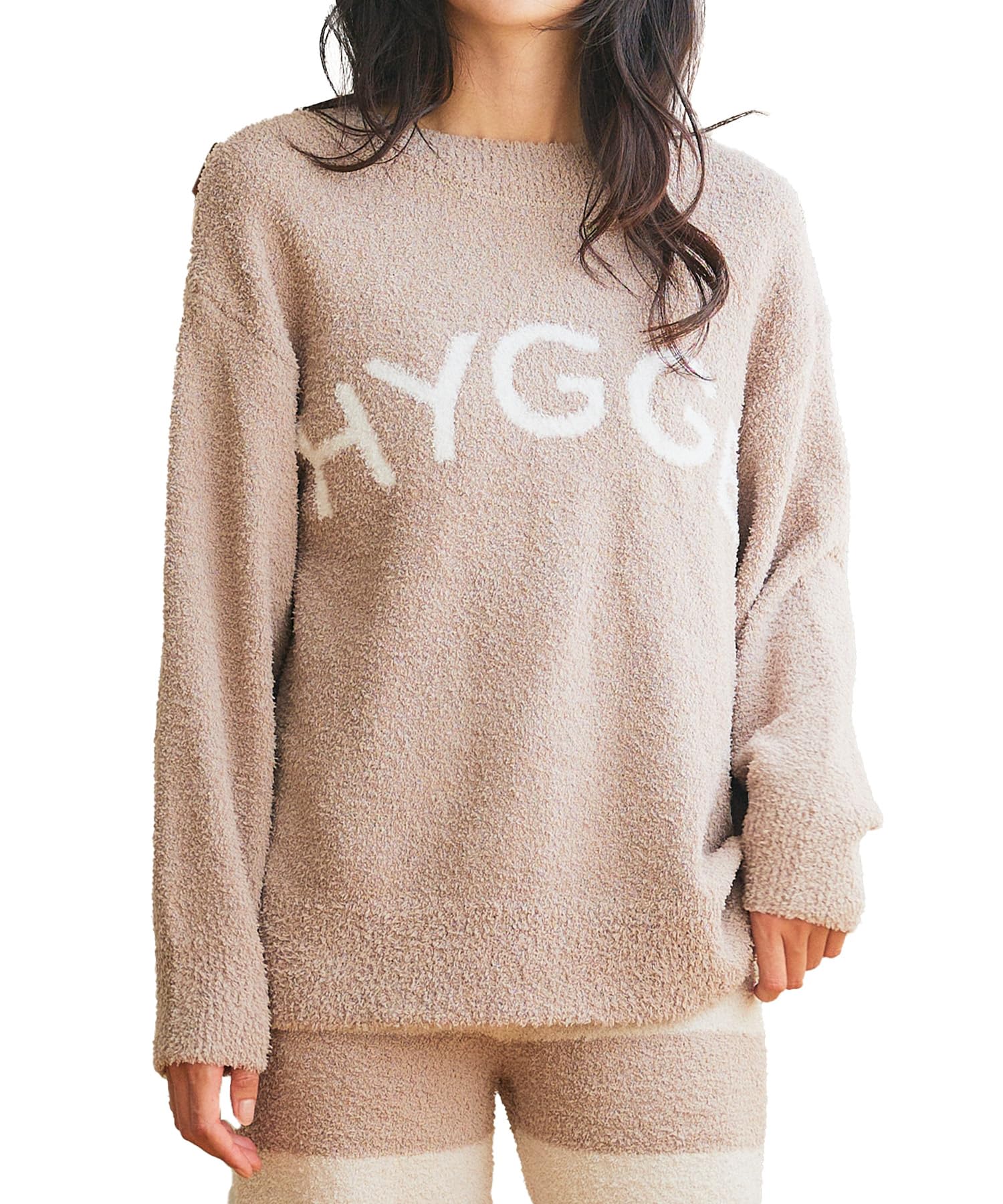 

Трикотажный пуловер Lafuku Marshmallow с длинным рукавом HYGGE, пушистый и доступный в 8 цветах, Брюки продаются отдельно, Размер M, Женский, с логотипом, Пижама, Теплый, Цвета, Отдельно,