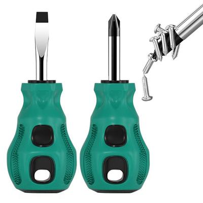 1PC Schraubendreher-Set mit kurzem Griff, magnetisch, tragbar, Rettichkopf, flach, Kreuz, Präzisionswerkzeug für die manuelle Wartung von Kraftfahrzeugen