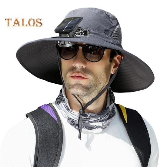 Solar Fan Hat UPF 50+ UV Protection Hat with Detachable Cooling Fan Breathable Men Women Summer Outdoor Activities Fishing Wide Brim Sun Cap