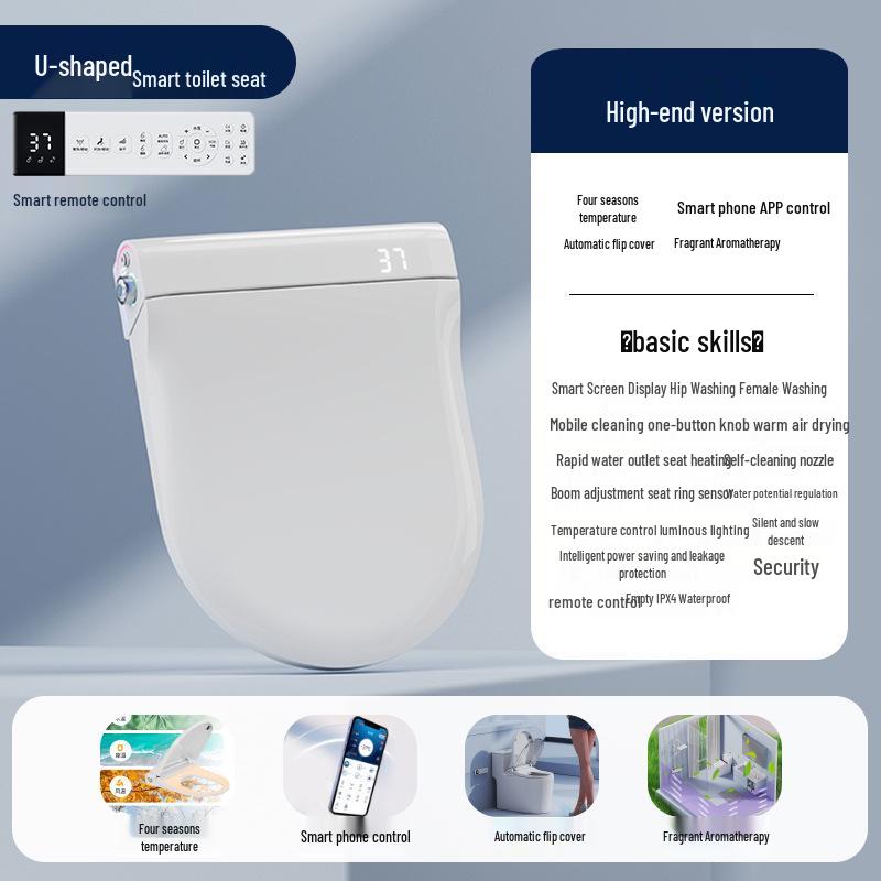 Smart Automatic UV Heated Toilet Seat Cover with Instant Heating & Temperature Control for Home Use