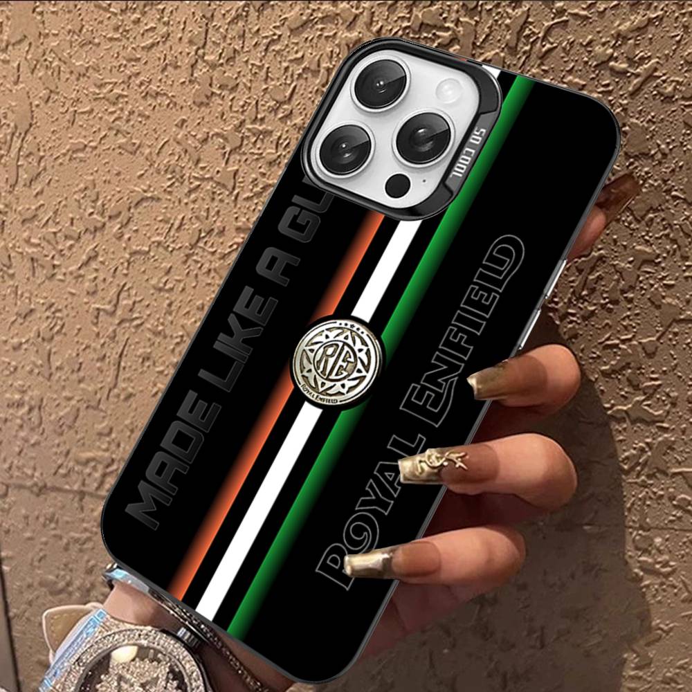 R-ROYALS E-ENFIELDS Logo Colorful Shockproof For IPhone 17 11 12 13 14 15 16 Pro Max 16E Plus Phone Cover