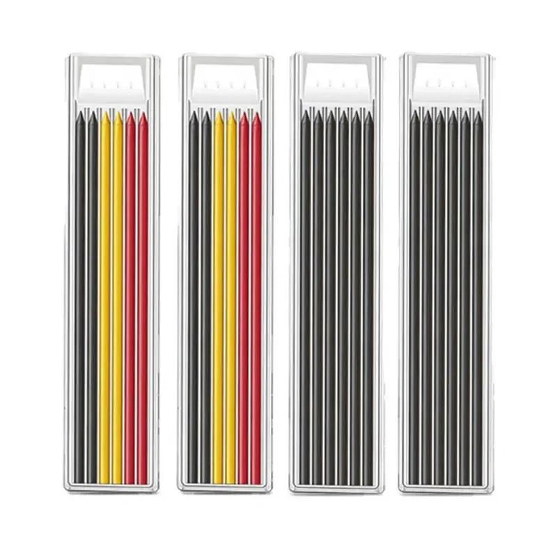 28mm Solid Carpentry Mechanical Pencil with Sharpener for Woodworking Construction Long End Carpentry Pencil Stationery