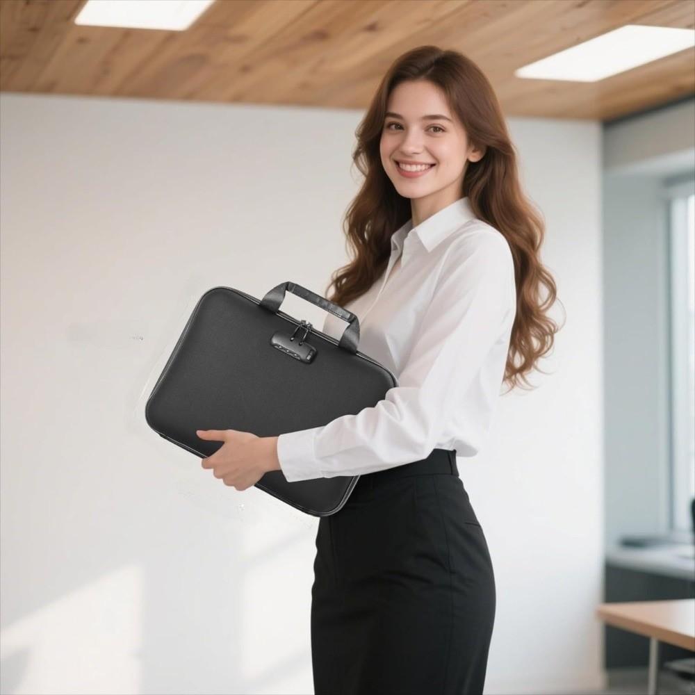 Hard-Shell Fireproof Document Box with Pocket Accordion File Folder  Document Protection