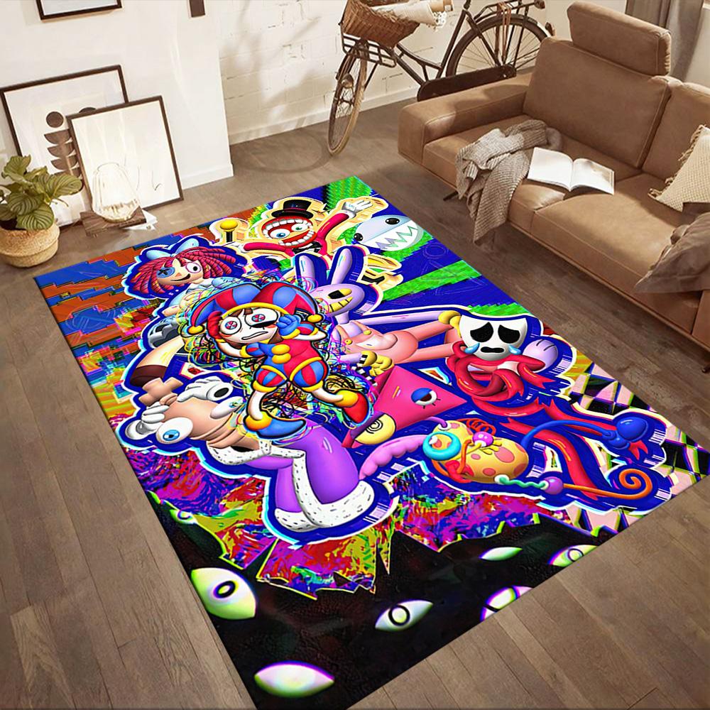 The Amazing Digital Circus Game Square Rugs Are a Great Choice for Living Rooms, Bedrooms, Home Décor, and As Gifts.