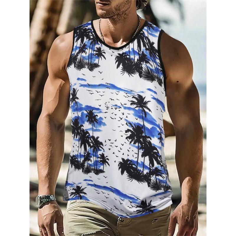 3D Printed Retro Geometry Tank Tops For Man Colorful Splicing Pattern Tees Summer Casual Vest Oversized Sports Street Tank Top