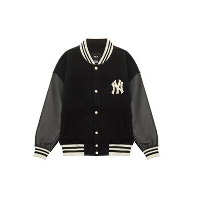 MLB Baseball Jacket Unisex Black 3AJPV0634-50BKS