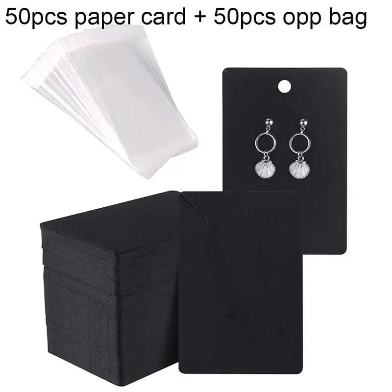 50pcs Earring Display Cards Cardboard for DIY Jewelry Holder Selling Organizer Small Businesses Labels Packaging Material Supply