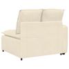 Modular Sofa End Module with Armrest and Cushions Cream 100 Cm