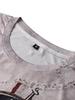 Men's Maritime Compass T-Shirt, Antique Map Design with "North" and "South Pacific" Text, Casual Crew Neck for Men
