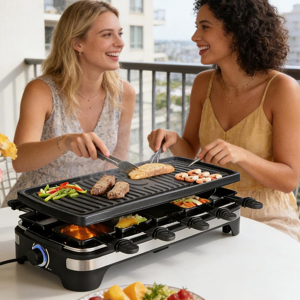 Raclette Pan with Non-Stick Coating with Insulated Handle Portable Cooking Tray for Melted Cheese Omelette Home Picnic Camping