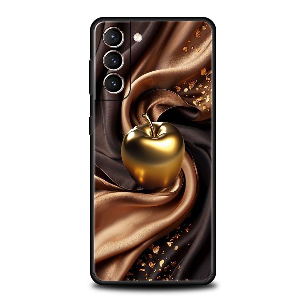 Happy Black Apple Phone Case Cover for Samsung Galaxy S26 S25 S24 S23 S22 S20 S21 FE Ultra S25 Edge Plus 5G Soft TPU Shell Capas