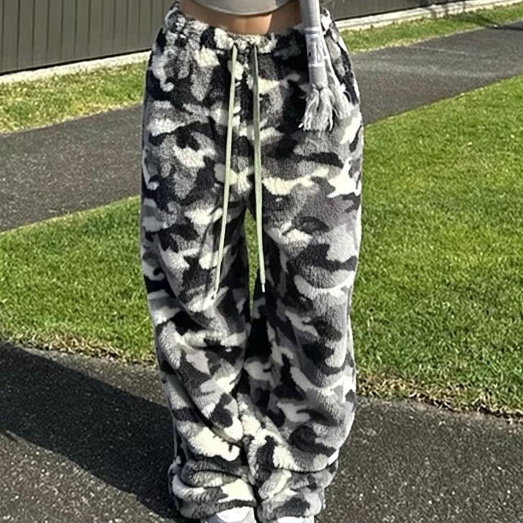 Women's Wide Leg Print High Waist Loose Fit Casual Pants for Everyday Wear