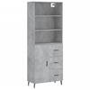 VidaXL Highboard Concrete Grey 69.5x34x180 Cm Engineered Wood 3189465