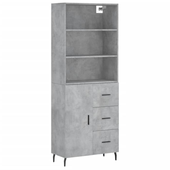 VidaXL Highboard Concrete Grey 69.5x34x180 Cm Engineered Wood 3189465
