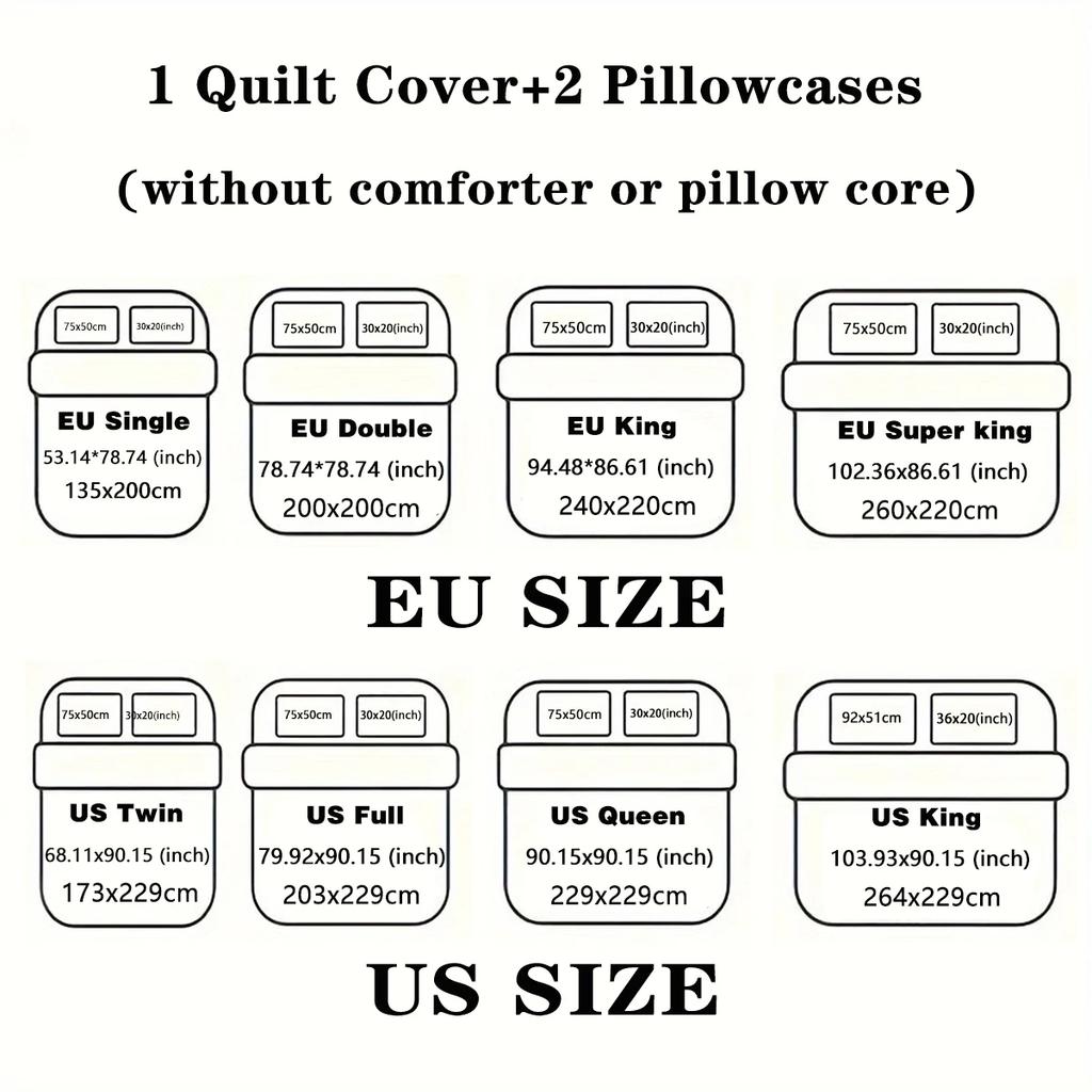 3pcs Wolf family pattern bedding set, 1*duvet cover+2*pillowcase, for single bed, teenagers and adults bedroom, home decoration