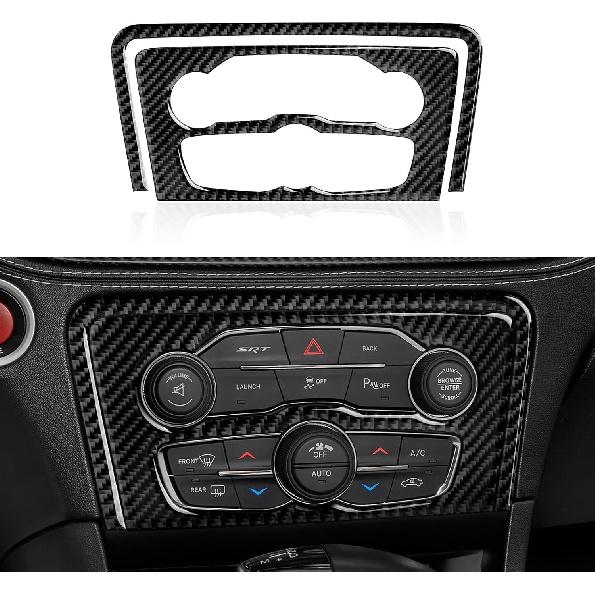 Car Gear Shift Panel Cover Decals for 2011 2012 2013 2014 Dodge Charger Accessories Carbon Fiber Interior Stickers
