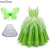 Girls Princess Tiana Dress Up Costume Cosplay Princess and The Frog Clothing Birthday Party Halloween Fancy Ball Gown