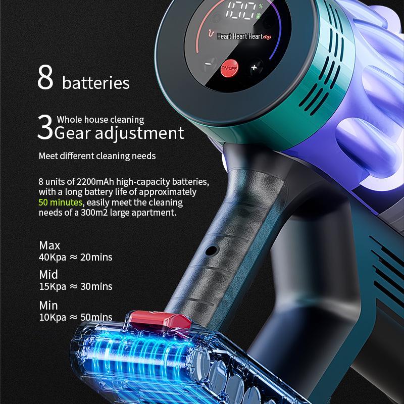 550W Cordless Vacuum Cleaner, 35kPa Suction, Perfect for Carpet and Pet Hair
