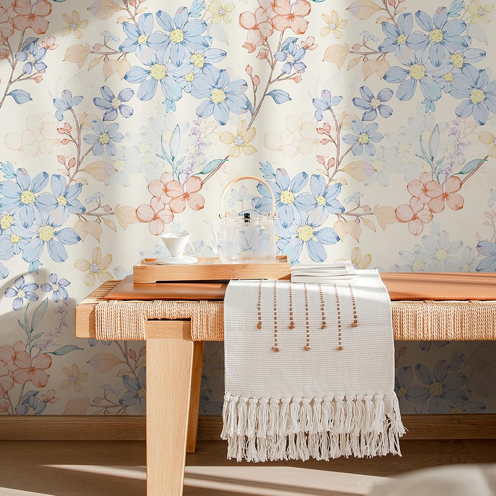 Floral Wallpaper Self-Adhesive Thickened Waterproof Background Wall Renovation Wallpapers Wall Stickers For Kitchen Home Decor