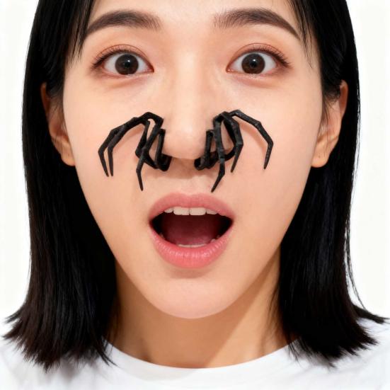 Spider Nose Accessories Realistic 8-Legged Fake Nose Decor for Halloween Costume Cosplay Lightweight Plastic Fun Party Prop