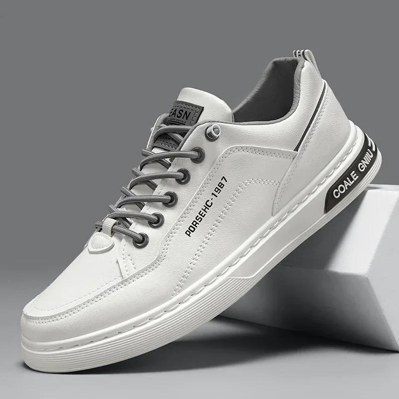 

Кожаные мужские туфли для скейтбординга, повседневная обувь на платформе, мягкие кроссовки для ходьбы, дышащие, легкие, для бега, теннисные туфли 43 бежевый