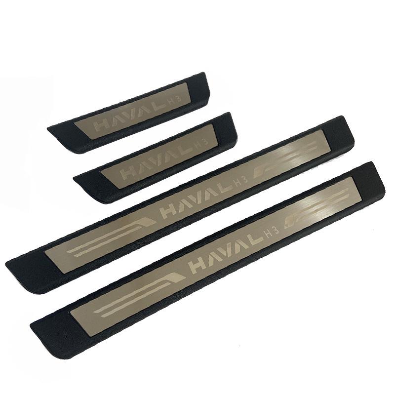 H3 Red Plastic Car Door Sill Protector Anti-Step Sticker - Universal Bumper Strip