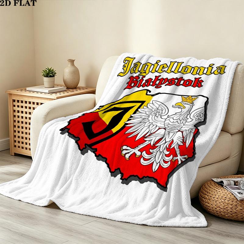 Jagiellonia Biaystok Print Flanelldecke, Hohe Qualität, Bequem für alle Jahreszeiten, Heimdekoration, Wärme und Komfort, Perfekt für Weihnachtsgeschenke