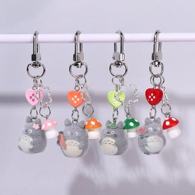 1 Stuks Schattige Vlokkige Totoro Sleutelhanger Vijf Sterren Liefde Paddenstoel Tas Hanger Tas Charms Cadeaus