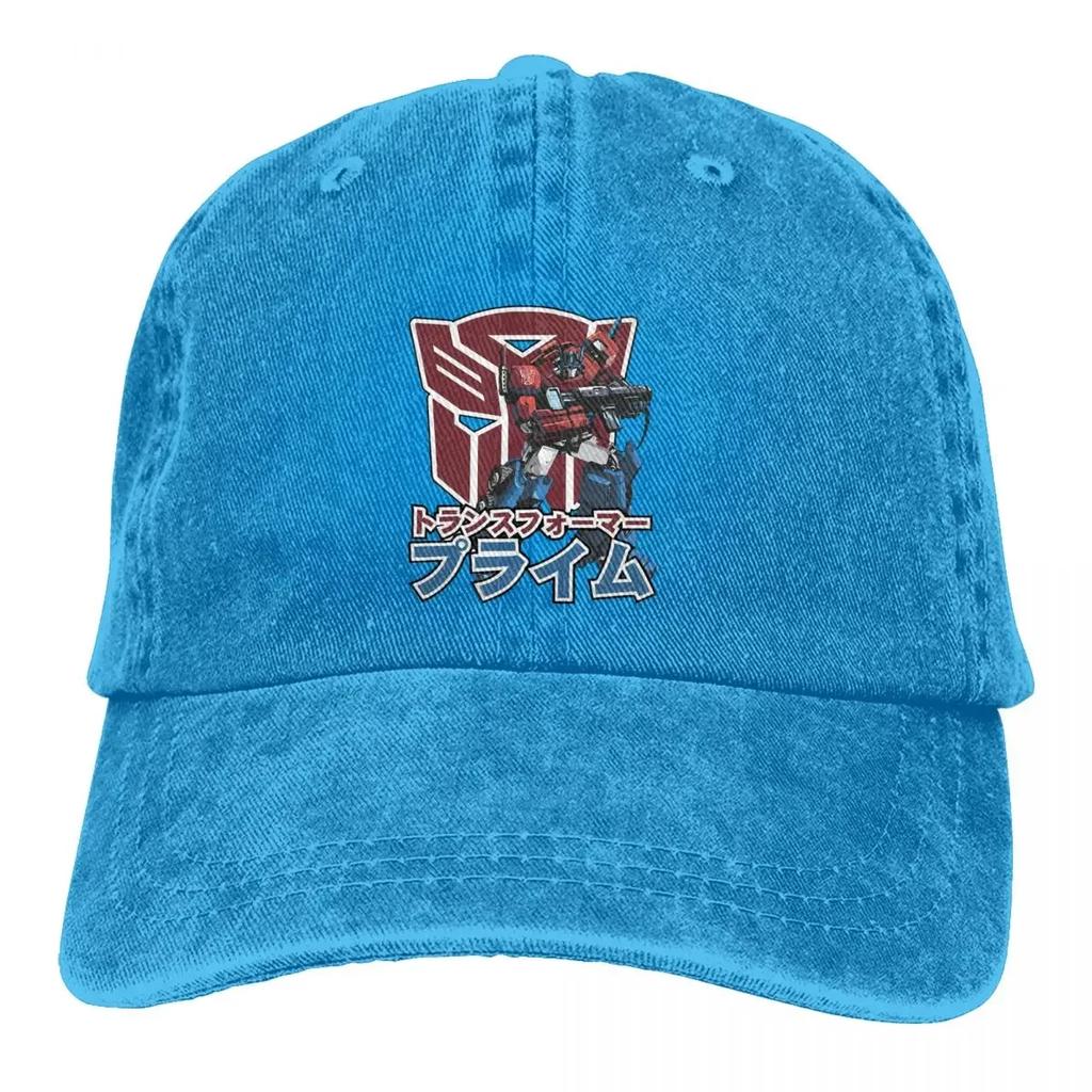 Washed Men's Baseball Cap Optimus Prime Classic Trucker Snapback Cowboy Caps Dad Hat Transformer Science Action Golf Hats