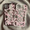 Pink Cherry Blossom Pattern Phone Case For iPhone 17 15Pro 16 14 13 12 11 XR XS Max 7 8Plus Magnolia Flower Clear Hard Cover Bag