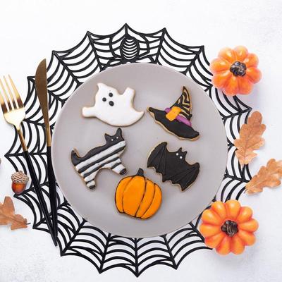 Halloween Table Placemats Waterproof Heat Insulation Place Mats In Spider Web Design Multifunctional Festive Anti Slip Table