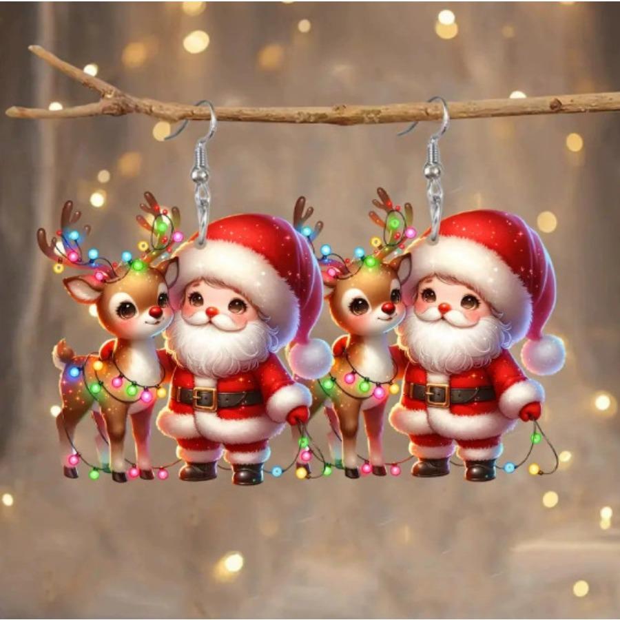 Cross-border Hot Sale Santa Series Earrings Fun Christmas Day Atmosphere Cartoon Santa Earrings