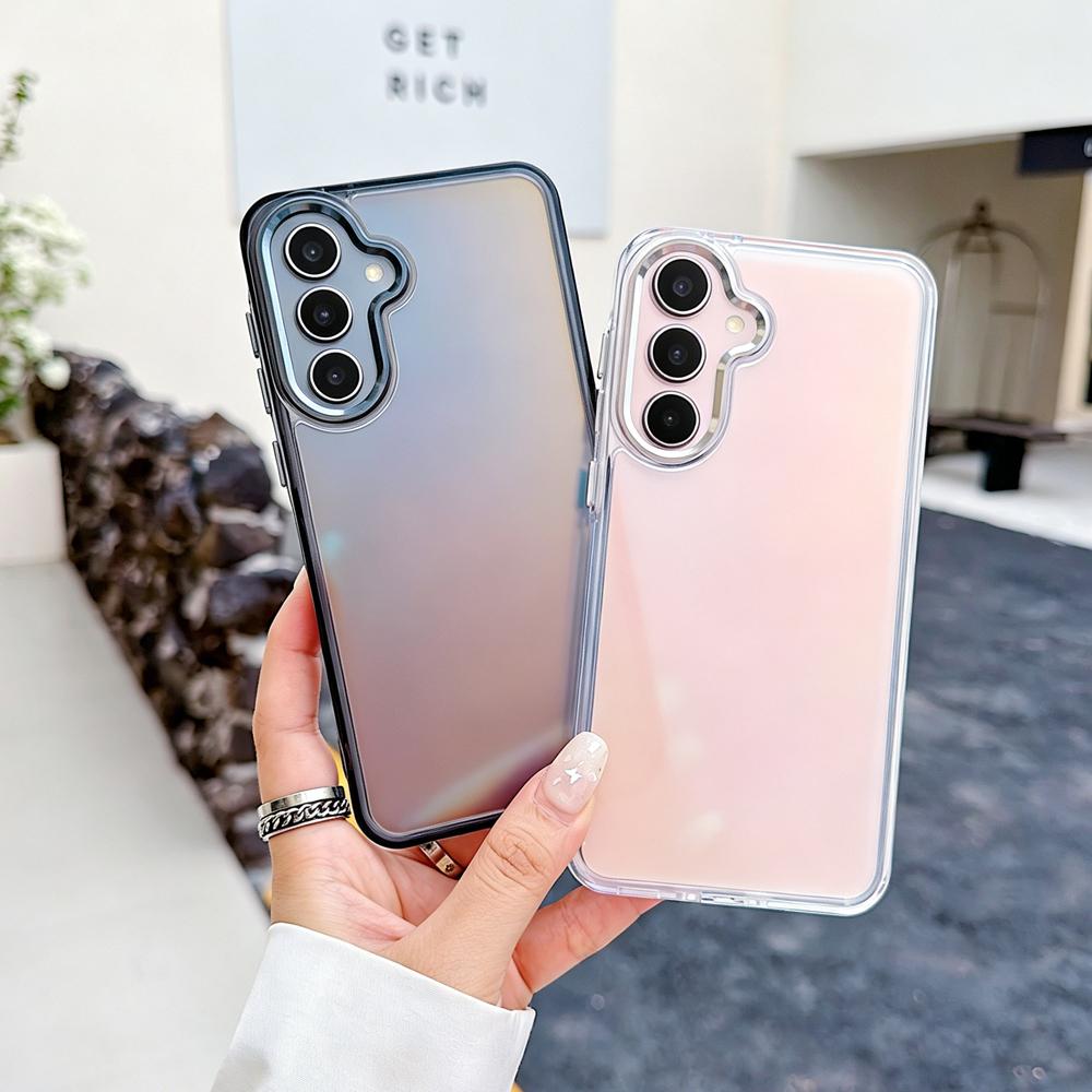 KEYSION Fashion Laser Gradient Colorful Phone Case for Samsung A54 5G A34 A24 A14 TPU+PC Shockproof Back Cover for Galaxy A04S