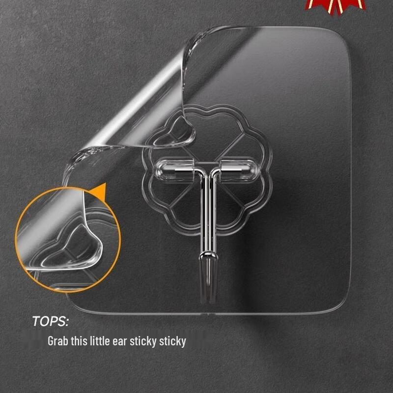 

Transparent Heavy-Duty No-Drill Adhesive Hooks