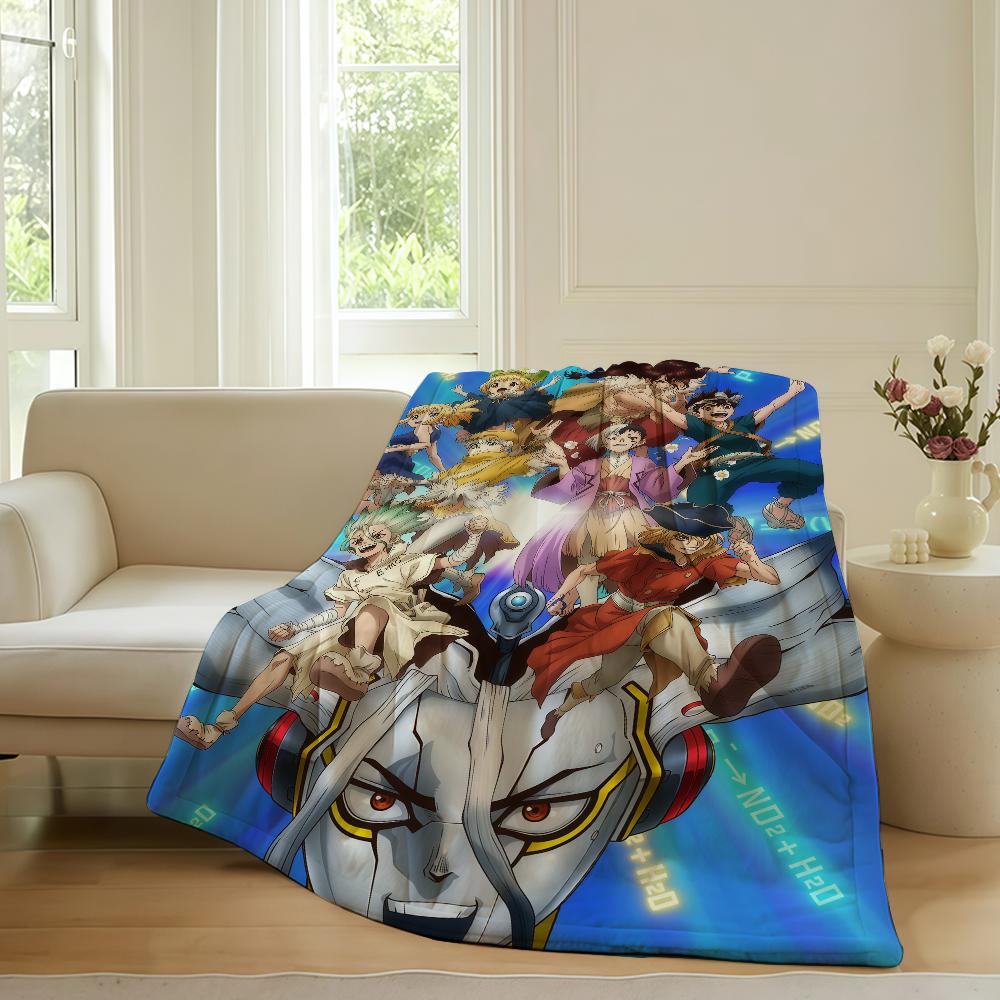Adventure anime Dr. STONE Blanket For Sofa Office Bed Plane Travel Sleep Read Relax Camping Soft And Warm