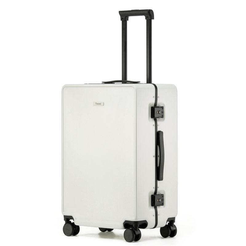 

Compact 20 Carry-On Luggage with Cup Holder, Combo Lock, and Trolley Handle - Sizes 24 & 26 for Men. 20 inch чёрный/белый