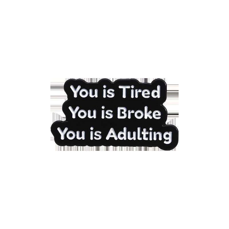 

Letter Shaped Modern Brooch Multifunctional Inspirational Badge Stylish Accessory All For QHXZ506