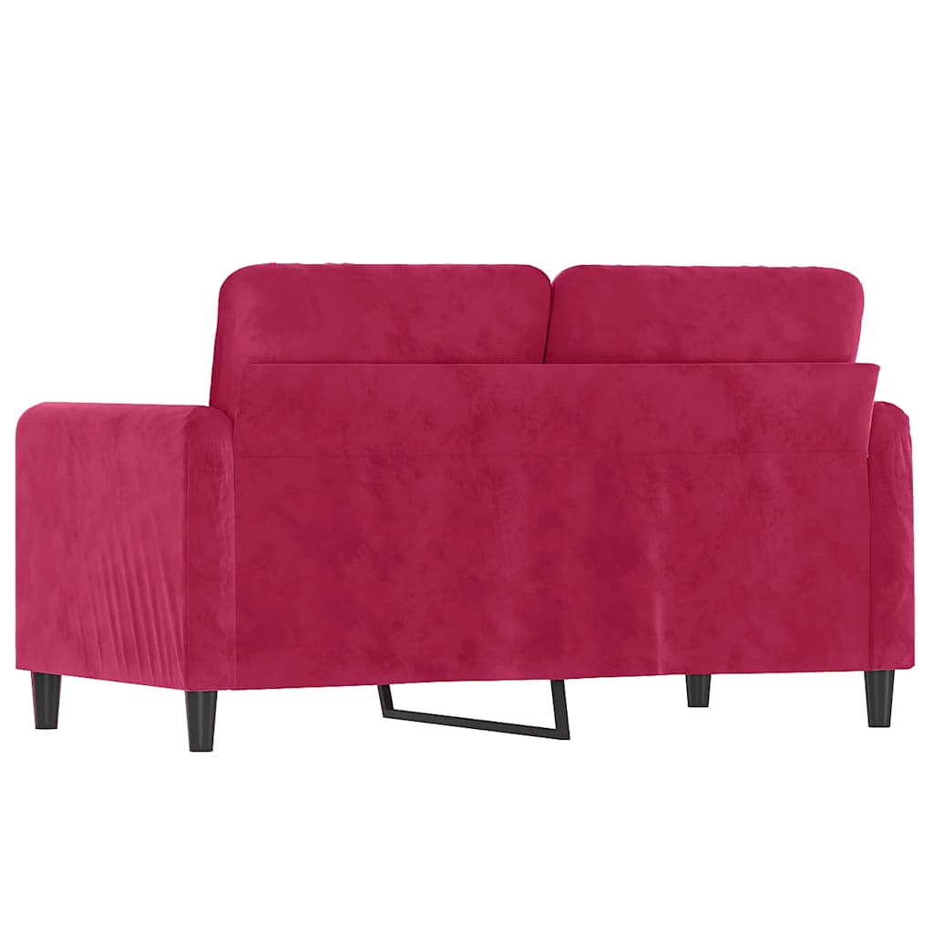 Vidaxl Sofa 2-Osobowa, Winna Czerwień, 120 Cm, Tapicerowana Aksamitem