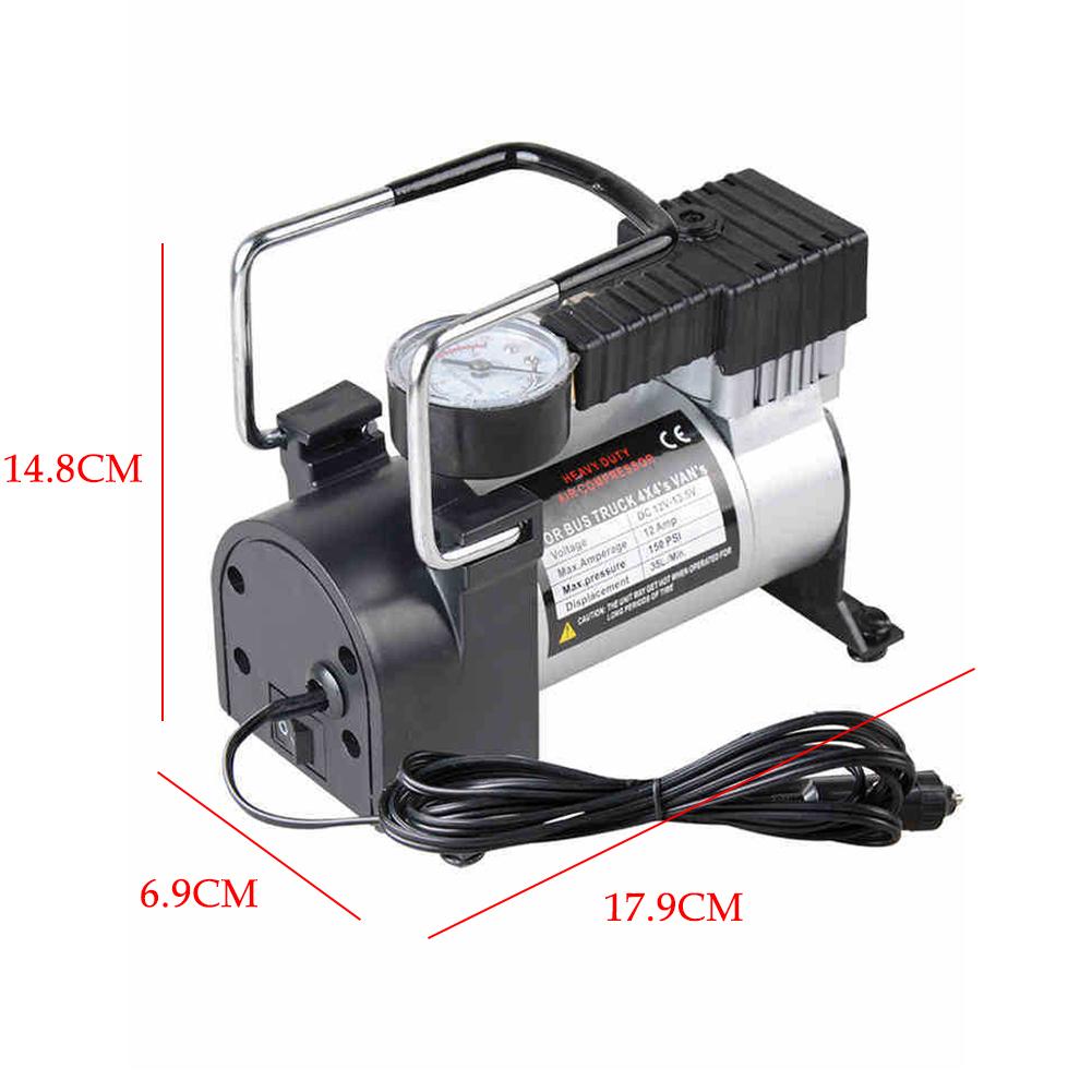 12V Auto Portable Cigarette Lighter Tire Pump Car Multi-function Portable Metal Two-cylinder Power Air Compressor Inflation Tool